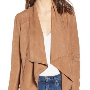 New Blank NYC drape front faux suede jacket M